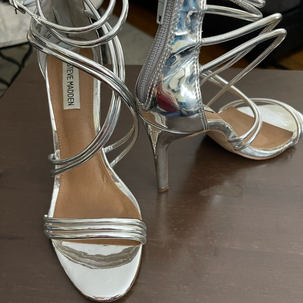 Used silver heels
